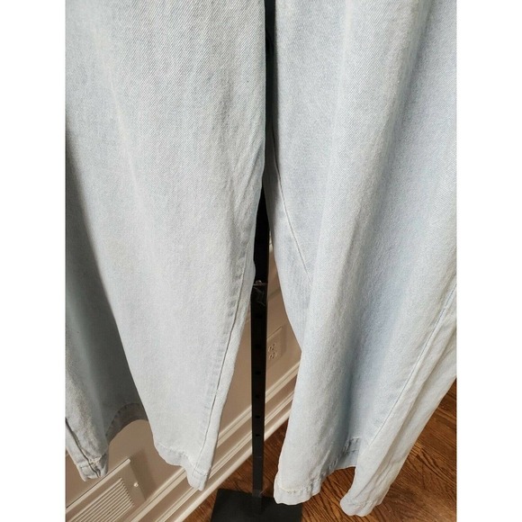 PrettyLittleThing Women's Light Blue Denim Cotton Wide Legs Casual Pants Size 20 - Picture 4 of 12
